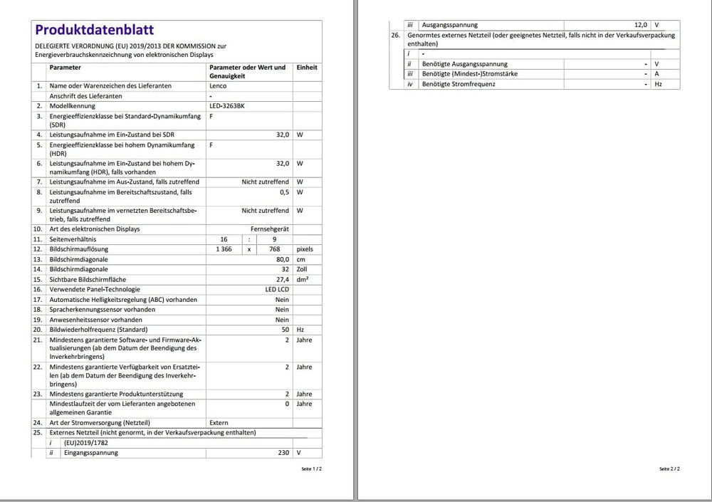 Lenco LED-3263BK (V2) - Televizor inteligent Android de 32 de inci, negru - Imagini strălucitoare, streaming flexibil și Chromecast integrat - HD-Ready, HDR, Wi-Fi, Bluetooth - Ideal pentru acasă și în deplasare