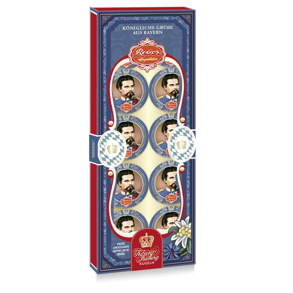 Reber Mozart kugler med mørk chokolade, pakke med 6 med marcipan og nougat, vegansk - 1 x 120 g