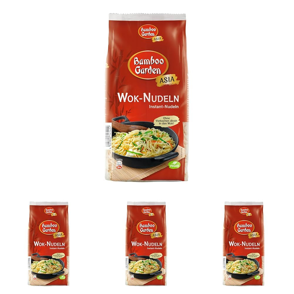 Bamboo Garden - Wok Nudler | Instant nudler med æg | Bland, ingen forkogning påkrævet | Til asiatiske wokretter | 250 g i en pose