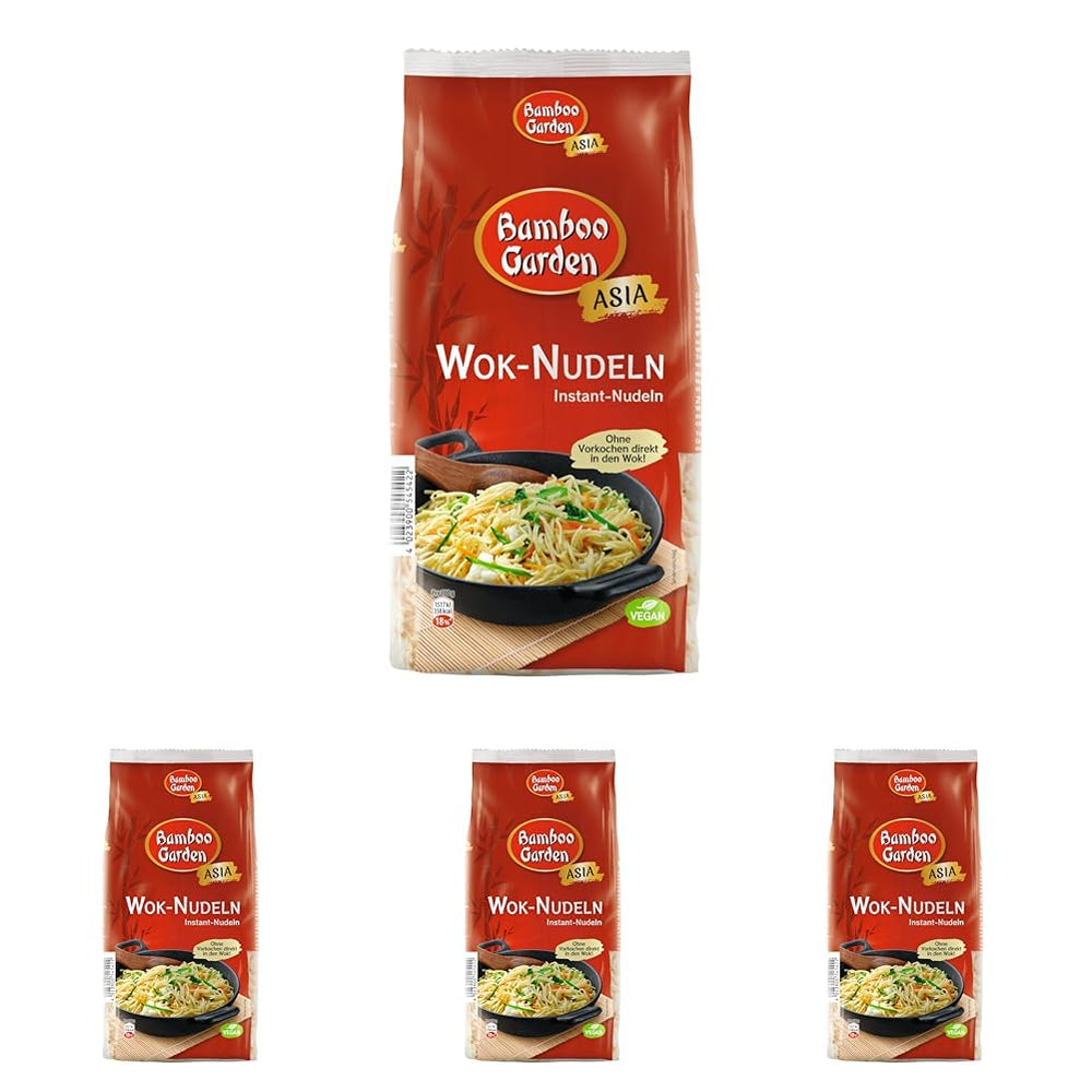 Bamboo Garden - Wok Nudler | Instant nudler med æg | Bland, ingen forkogning påkrævet | Til asiatiske wokretter | 250 g i en pose