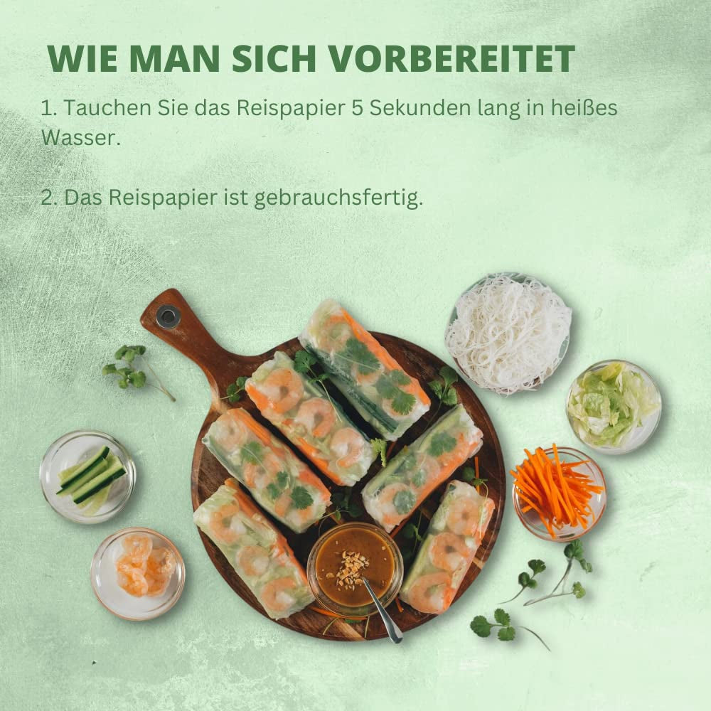 BAMBUTRÆ - Rispapir 22 cm. (Sommerruller) - 1 x 400 g