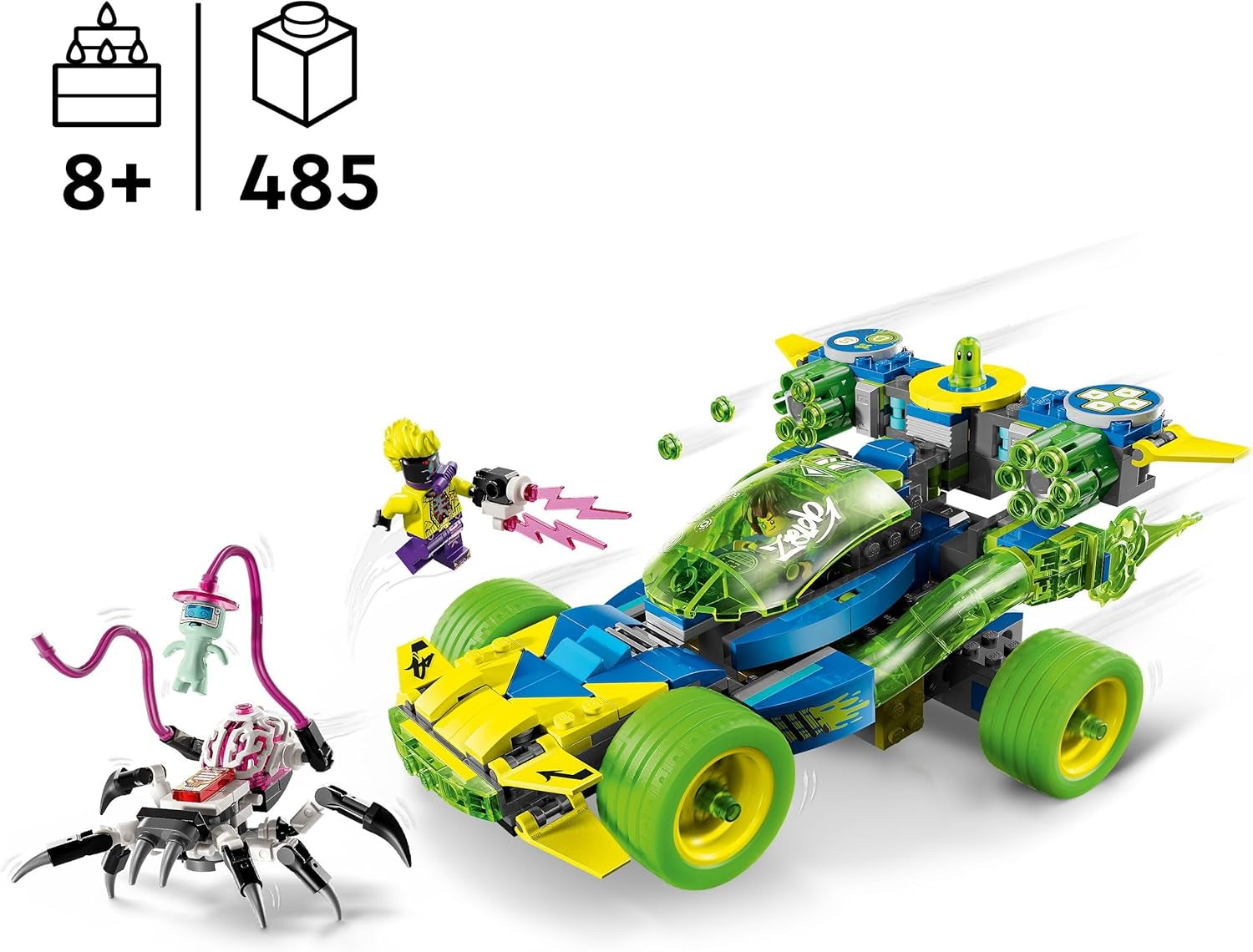LEGO Dreamzzz Mateo med Z-Blob Action Racer, 2-i-1 Fantasy Legesæt med køretøjer, minifigurer og drømmevæsner til børn på 8+, gave til drenge og piger 71491 Byggesæt Beuche den LEGO-Store
