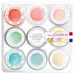 ScrapCooking - Sæt med 9 pulverfarver, pastelfarver, 15 gram i alt Naty Shop