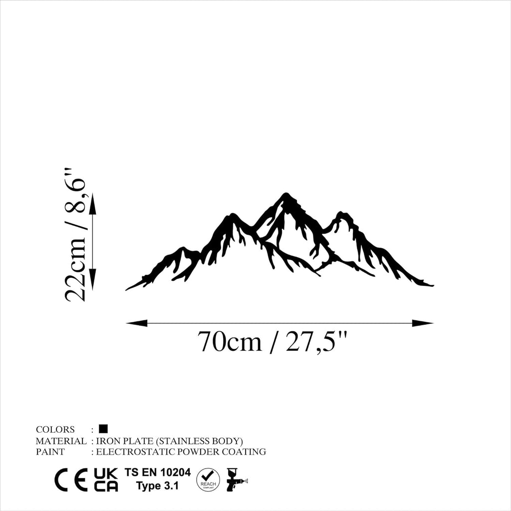 Accesoriu decorativ de perete din metal negru elegant, 70 x 22 cm | 100% metal (grosime 1,5 mm) | Montare ușoară pe perete | Perfect pentru un decor modern Statuete si sculpturi Naty Shop