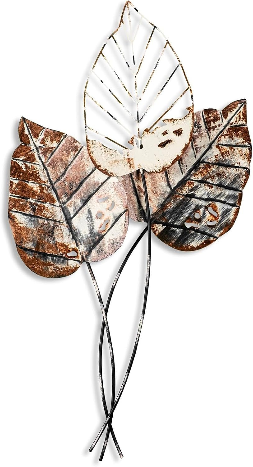 Accesoriu decorativ de perete din metal realizat manual, 45 x 85 cm | 100% metal (1,5 mm) | Design unic maro și negru, perfect pentru decorațiuni interioare | Montabil pe perete Statuete si sculpturi Naty Shop