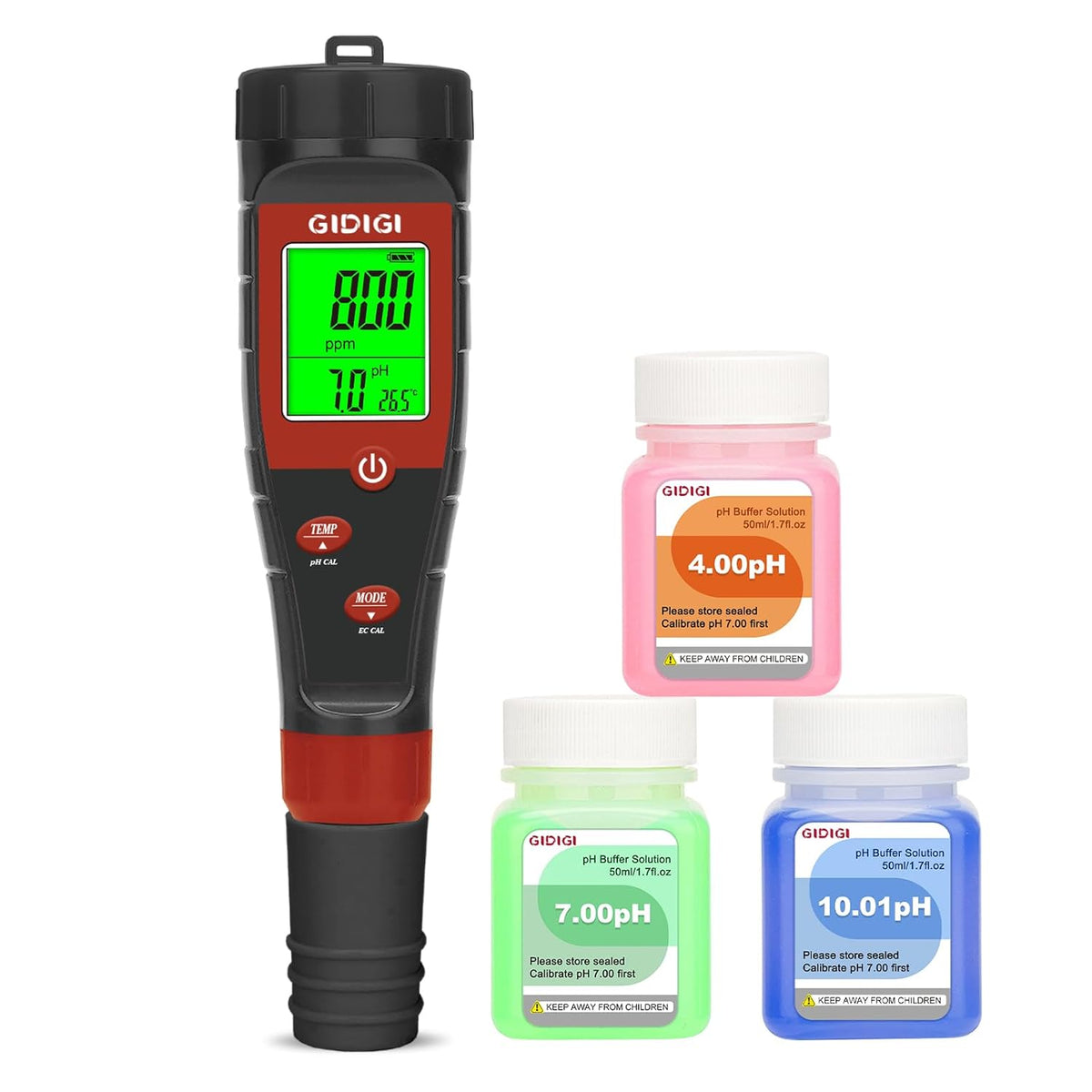 Hydroponisk vand pH-måler, digital vand pH-tester, TDS-tester, EC PPM-test for plantenæringsstoffer, 4 i 1 ledningsevne, drikkevands pH-pen, DWC, stueplanter