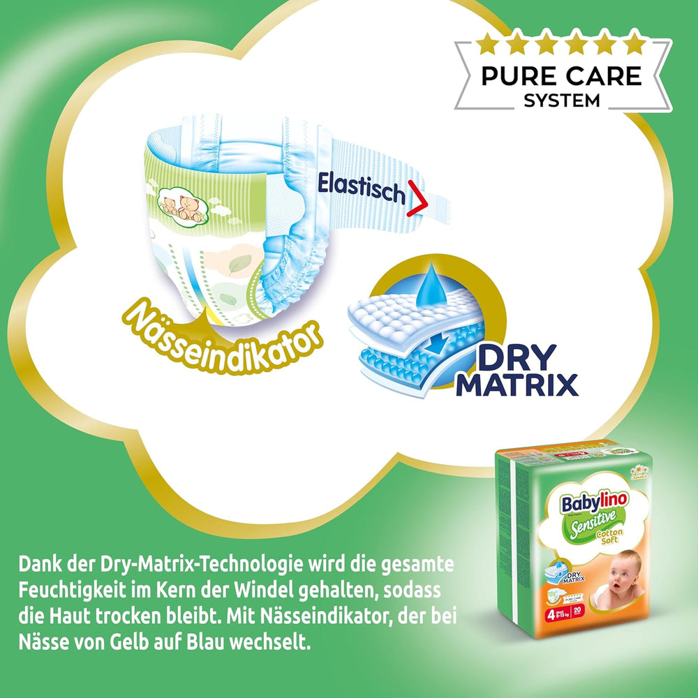 Babybleer Sensitive str. 4, Maxi (8-13 kg), 20 stk