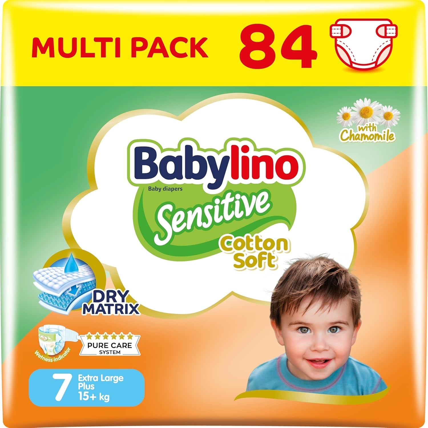 Scutece pentru bebeluși sensibili, mărimea 6, extra mari (13-18 kg), 114 scutece