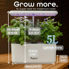 Ny 7 Bridge + Heirloom Basilikum | Smart Have til hjemmekokke | Hydroponisk dyrkningssystem | LED Grow Lights | Indendørs urtehavesæt til planteelskere og gartnere, hvid