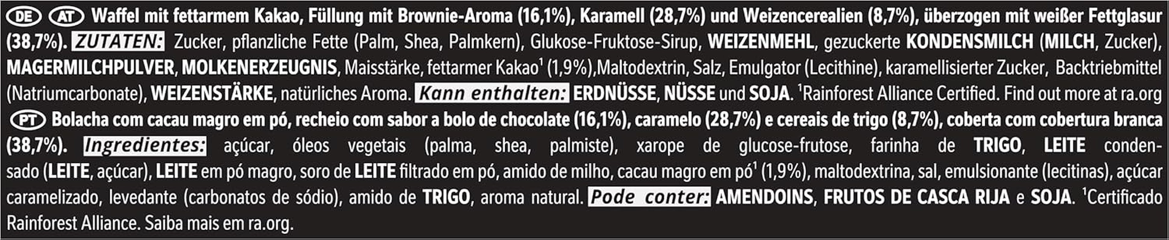 LION Black & White chokoladebar, en snack med en intens smag, sprød chokolade og sprøde chips, browniefyld, en unik læskende oplevelse, 1 pakke (5 x 30g)