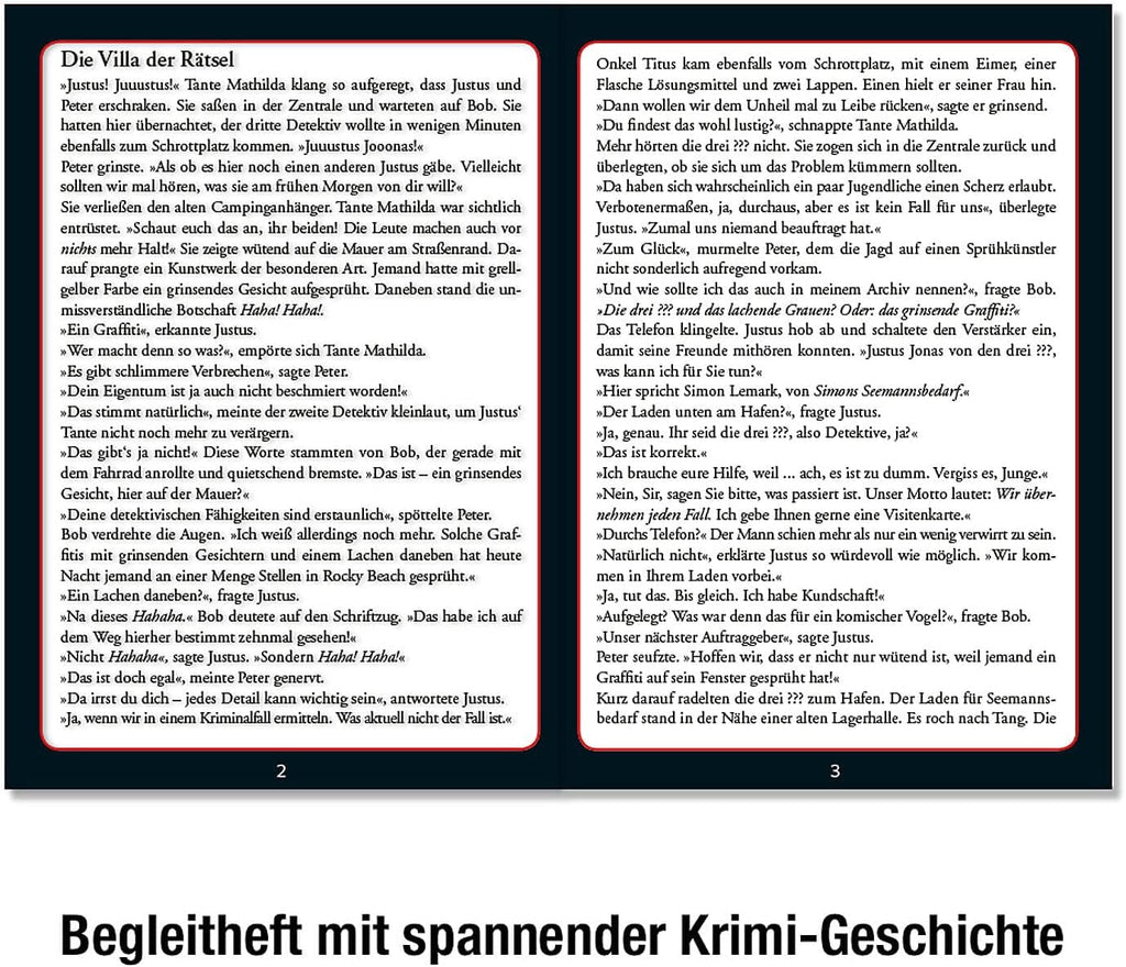 The Three ??? - Crime Puzzle - The Villa of the Puzzles By KOSMOS 697976, 300 piese, Strălucește în întuneric, Cu lampă UV, Citire, Puzzle, Rezolvarea puzzle-urilor, Puzzle detectiv De la 10 ani Puzzle Naty Shop