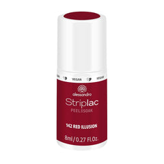 Alessandro Striplac Red Ilusion UV-neglelak – Delikat og langtidsholdbar – Nem fjernelse takket være peel-off fjernelsesteknologi – Vegansk og grusomhedsfri – 8 ml