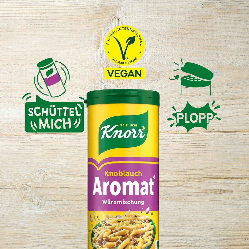 Knorr Würzmischung Hvidløg Aromat til hurtige retter til Würzen og smag af Pasta, Pizza, Gemüse og Mehr 90 g