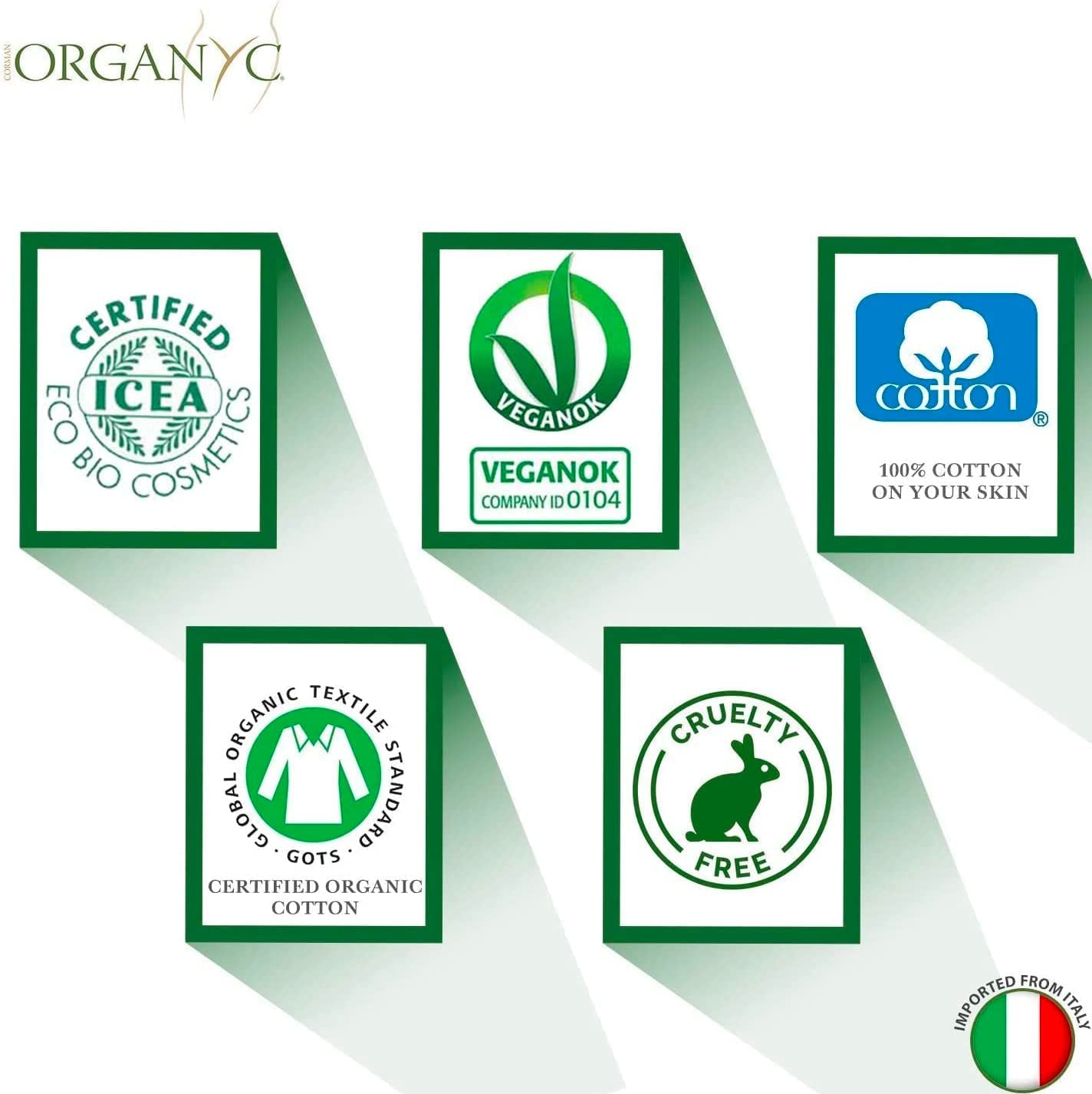 Organyc fugtige intimservietter, lavet af 100 % certificeret økologisk bomuld - 4 pakker med 20 servietter (80 servietter i alt)