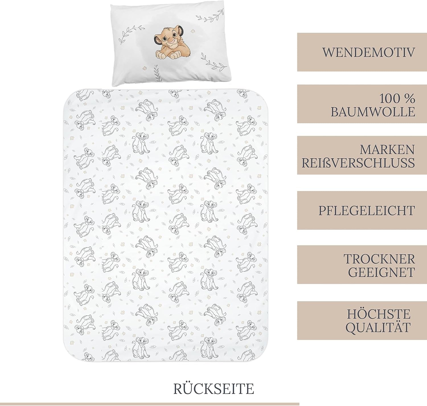 Børnesengetøj, Simba, Løvernes Konge Sengetøj - børne Naty Shop