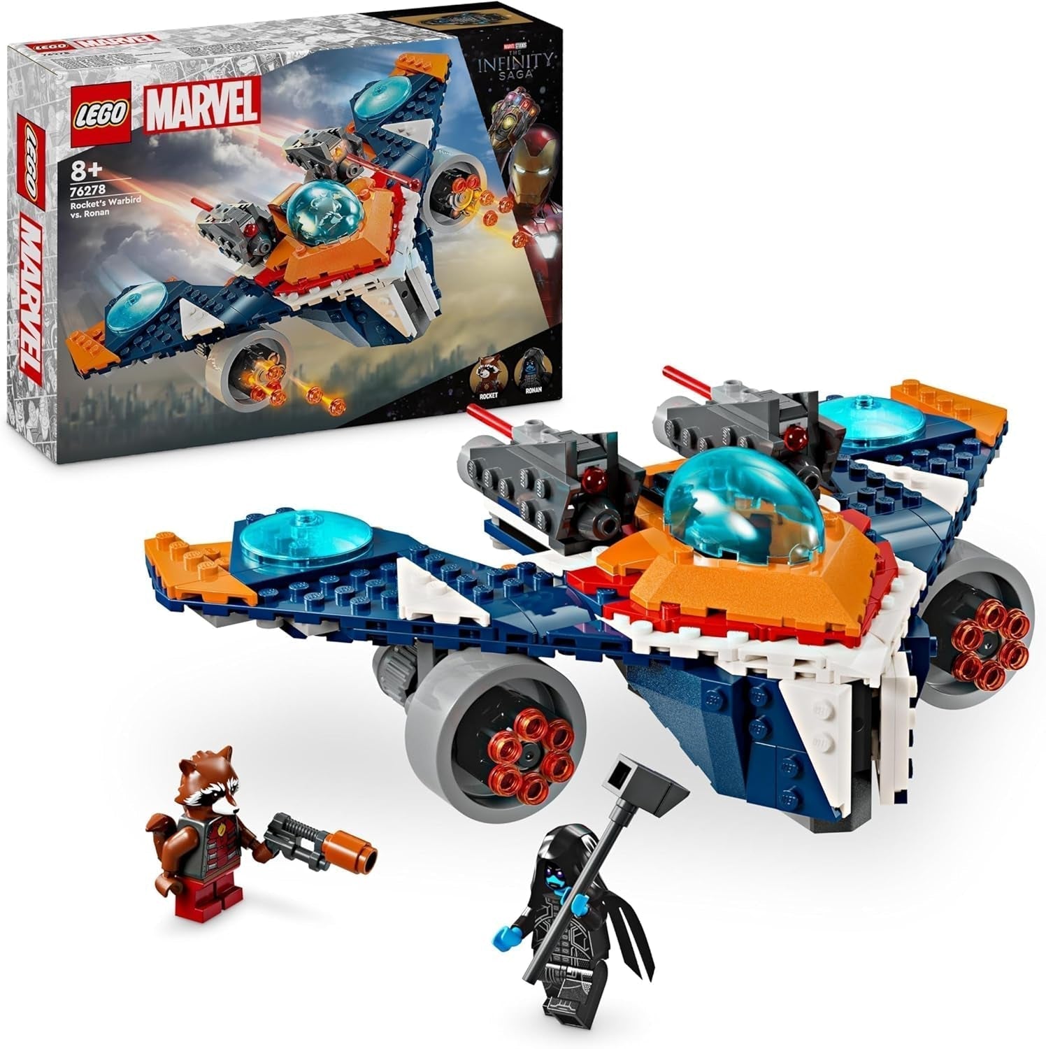 LEGO Marvel Rockets Rumskib vs. Ronan bygbart rumskibssæt Guardians of the Galaxy Superheltefigur Legetøjsgave til drenge og piger 8 år 76278 Byggesæt Besuche den LEGO-Store Single