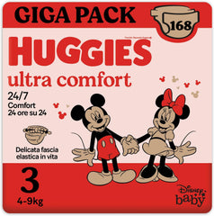 Huggies Ultra Comfort bleer, str. 3 (4-9 kg), Disney design, 168 stk