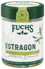 Fuchs Gewürze - Estragon gerebelt - französisches Kraut zur Verfeinerung von Saladen, Sauce Hollandaise eller Rührei - naturlige ingredienser - 10 g i wiederverwendbarer, genbrugsbarer Dosis