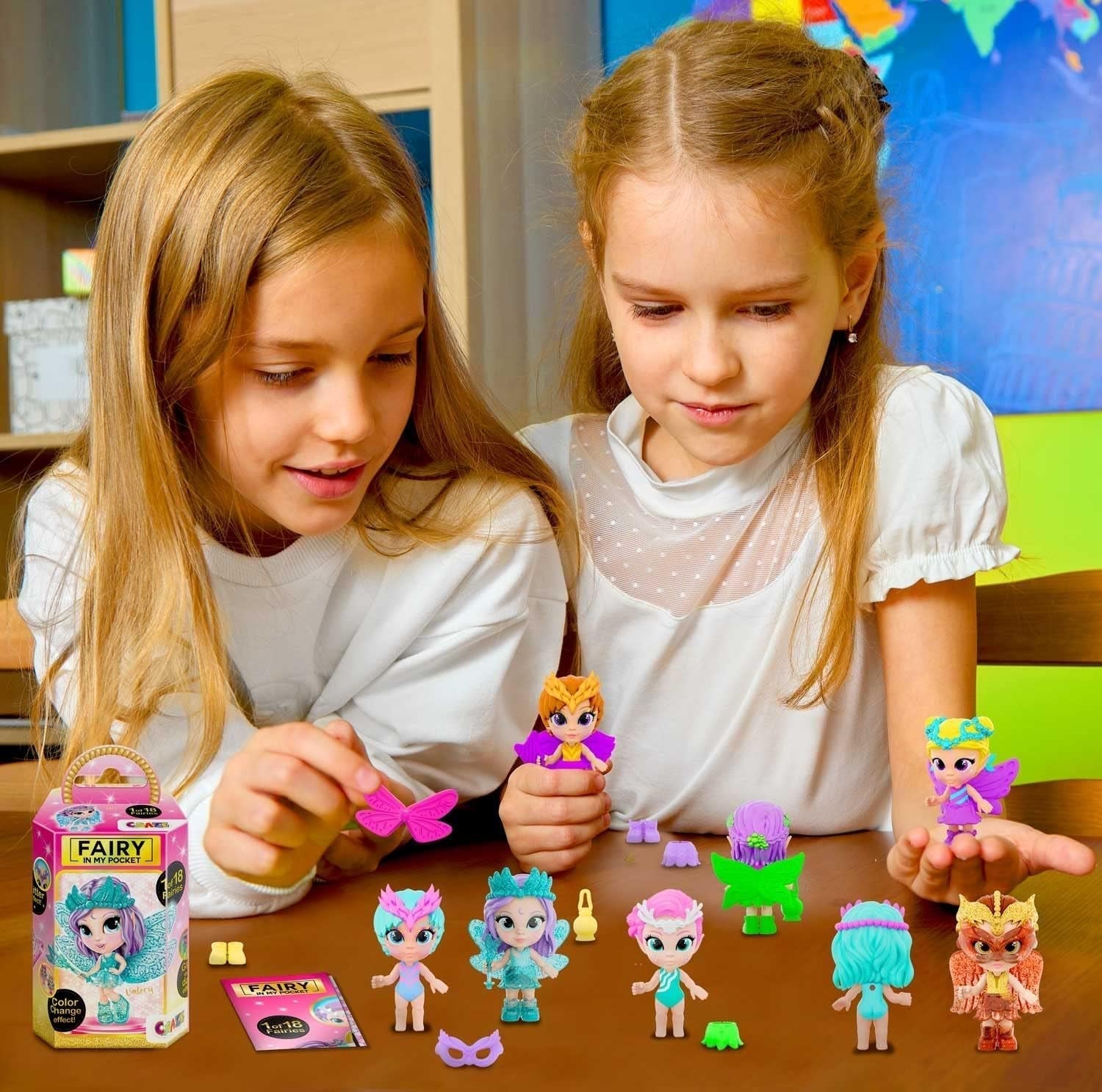 CRAZE Fairy in My Pocket | Păpușă zână cu aripi, jucărie zână de colecționat cu efecte speciale precum sclipici, strălucire în întuneric și schimbare de culoare Papusi Naty Shop