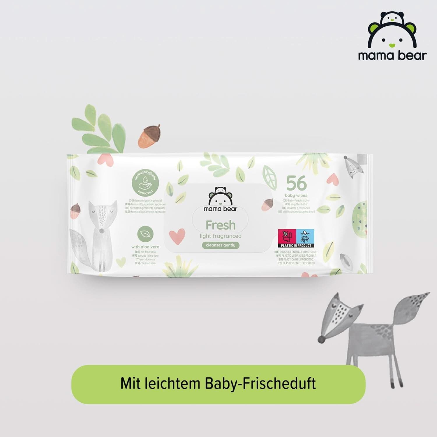 Șervețele proaspete pentru bebeluși cu Aloe Vera Mama Bear Naty Shop