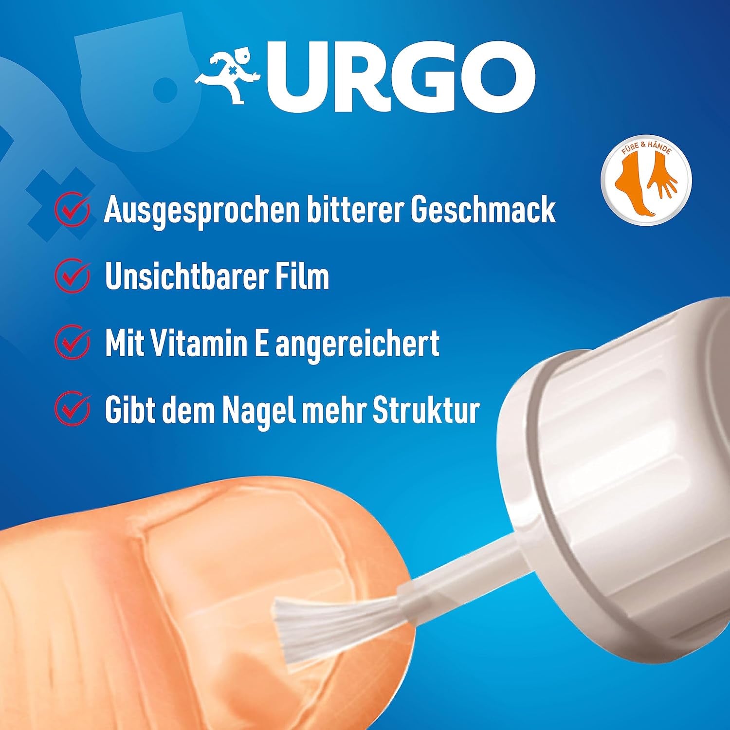 Urgo - Stop Red Nails - gennemsigtig neglelak med en bitter smag - til bidte og beskadigede negle og tommelfingersugning - fra 3 år - 9 ml - 40 påføringer