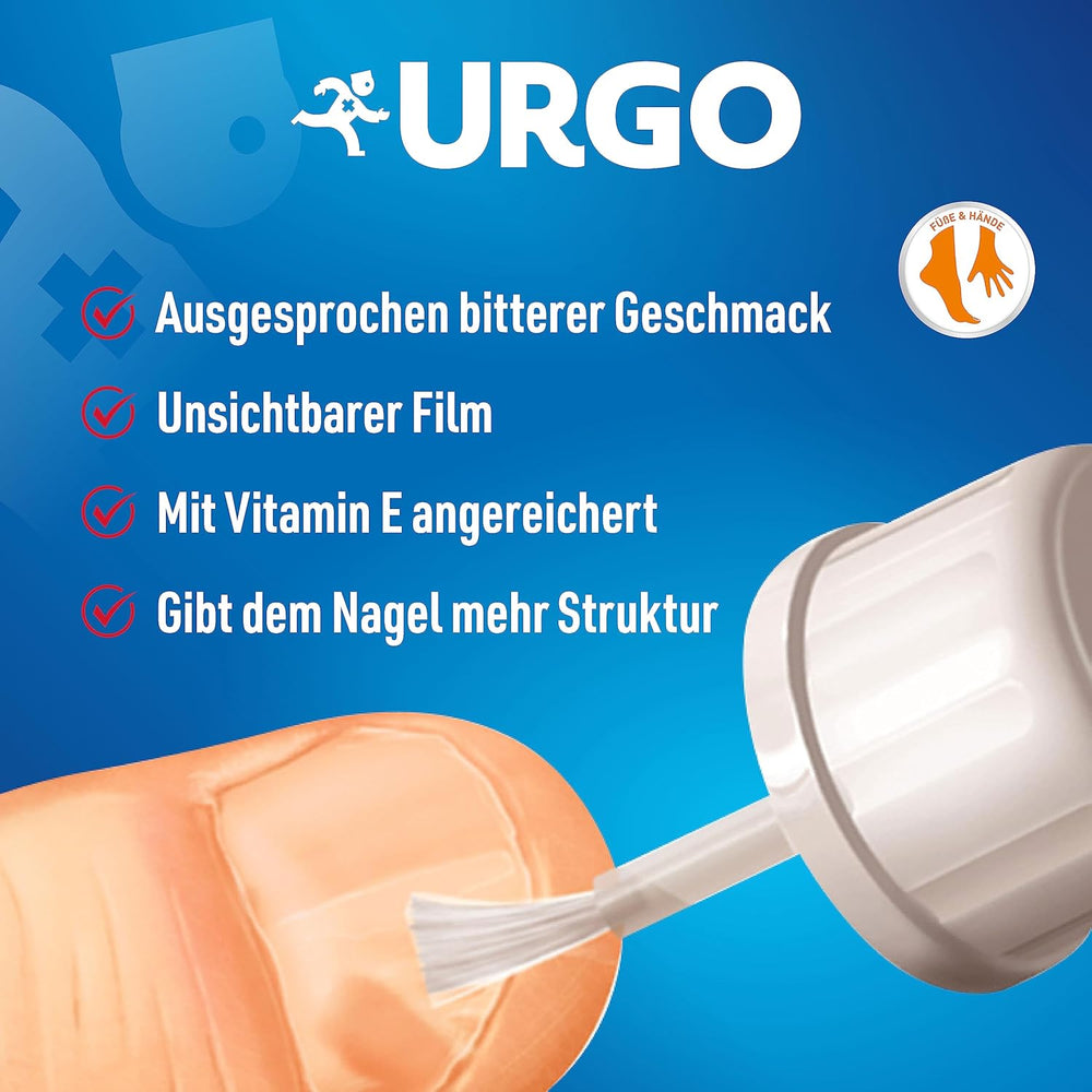 Urgo - Stop Red Nails - gennemsigtig neglelak med en bitter smag - til bidte og beskadigede negle og tommelfingersugning - fra 3 år - 9 ml - 40 påføringer
