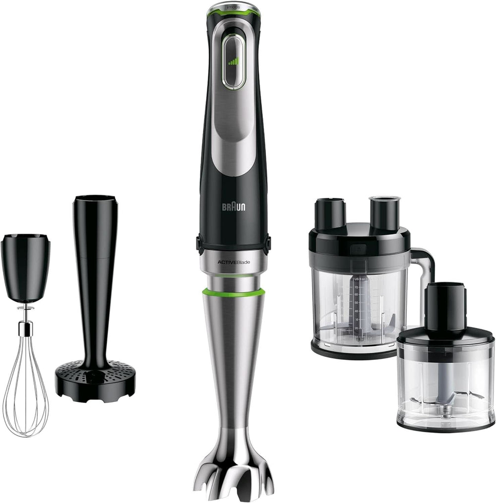 Braun Multiquick 9 MQ 9147X – 5-I-1 Stabmixer Mit Standmixer-Aufsatz, Zerkleinerer, Kartoffel- & Gemüsestampfer & Schneebesen, Stufenlose Geschwindigkeitsenstellung, 1200 W, Schwarz/Edelstahl Kitchen Naty Shop In Single 5-In-1. Küchenmaschinen-Aufsatz