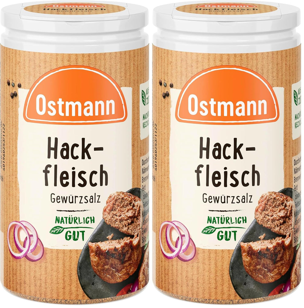 Ostmann Gewürze - Hackfleisch Gewürzsalz | Gewürz für Hackfleisch, Buletten eller Cevapcici | 60 g i Streudose