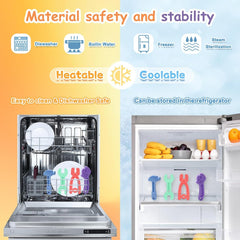 Inel de dentiție pentru bebeluși [Original] - Jucărie de dentiție din silicon, inel de dentiție răcoritor, ajutor pentru dentiție, fără BPA | Jucării, accesorii și cadouri pentru copii mici de 3+ luni | Pachet de 4