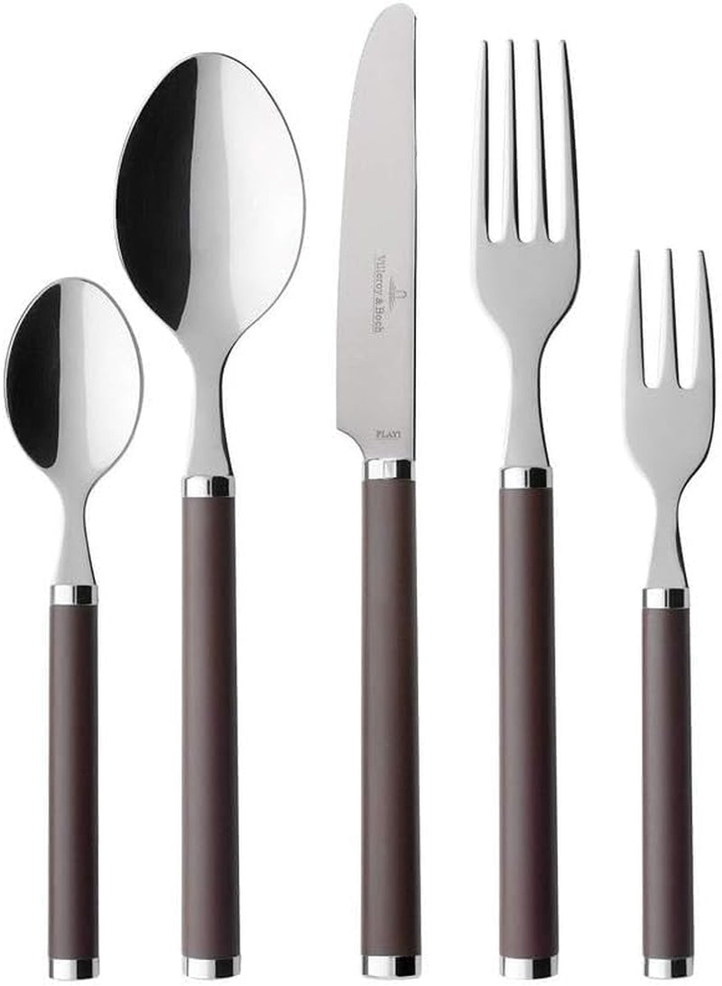 Villeroy And Boch Play Chokoladebrunt Bestik, til op til 6 personer, 30 stykker, rustfrit stål, brunt plastikhåndtag Køkken Naty Shop