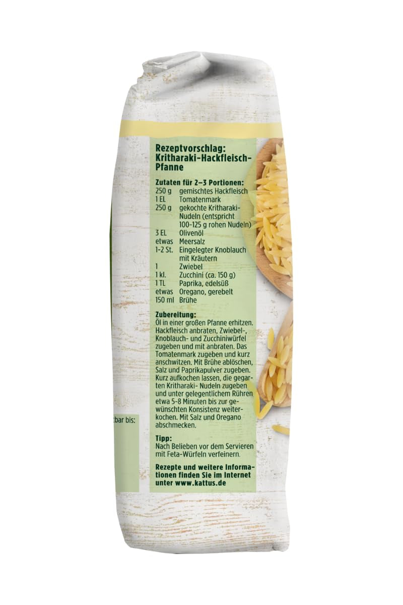 - Kritharaki Nudeln (Reisnudeln/Risoni/Orzo) | Griechische Nudelspezialität aus Hartweizengrieß | 500 g i pose