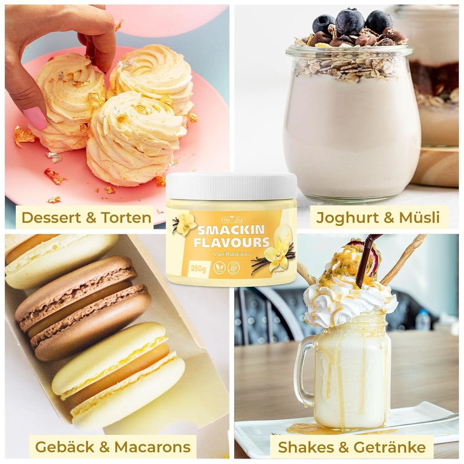 He-Ju, Pulver med vaniljesmag, 250 gram Aromas Naty Shop