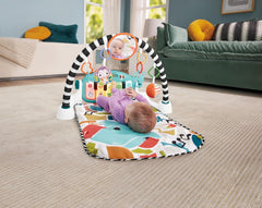 Fisher-Price Kontrast Kick & Play pătură cu pian pentru bebeluși, pătură distractivă cu pian, jucărie muzicală portabilă cu conținut de învățare Smart Stages, de la 0 luni, albastru, versiune franceză, HWY56 Jucarii Bebe Naty Shop