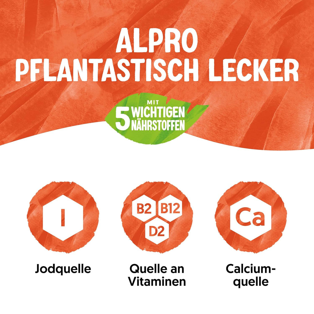 Alpro Sojadrink – Vegan und Milchfrei – Von Natur aus laktosefrei und fettarm – Rich and pflanzlichen Proteinen, inhalt Calcium and Vitamine – 8 x 1 L – Haltbar