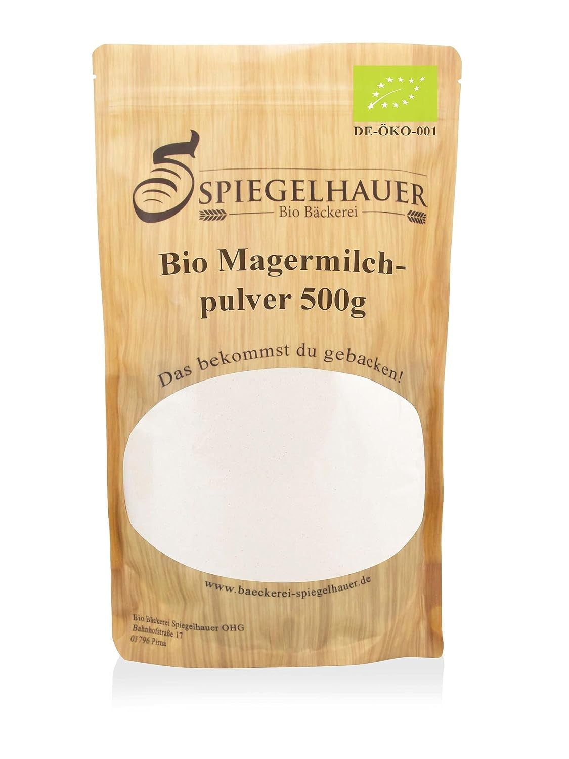 Bäckerei Spiegelhauer Bio Mager-Milchpulver 500 g Bio Milchpulver ohne Zusätze mælkepulver I auch geeignet für Joghurt-Herstellung, Eis-Herstellung I Trockenmilchpulver, Beutel