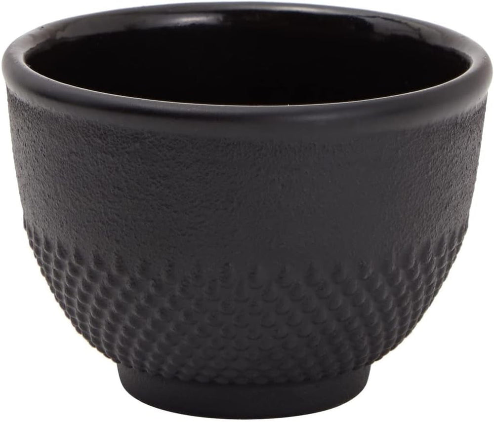Set de ceai japonez Juvale cu ceainic din fontă (1200 ml), farfurie și 2 căni, set de ceai în stil Tetsubin, negru