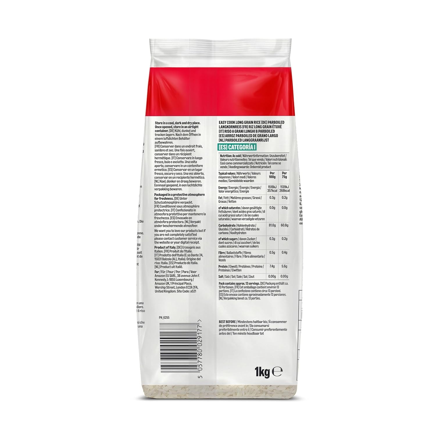 Forkogt langkornet ris fra Amazon, 1 kg