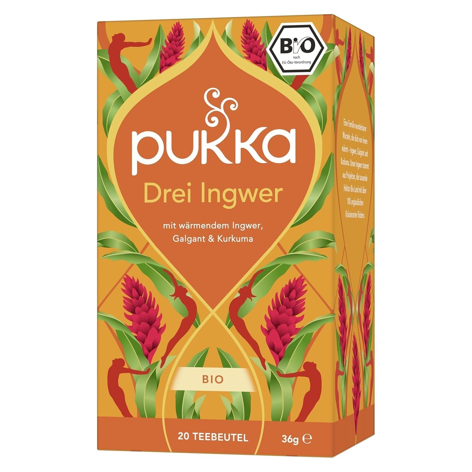 Pukka | Amestec de ceaiuri aromatizate bio „Lămâie și ghimbir cu o notă fină de miere de Manuka” | Încălzește-te și relaxează-te cu acest ceai | Pachet de 1 | 20 pliculețe de ceai