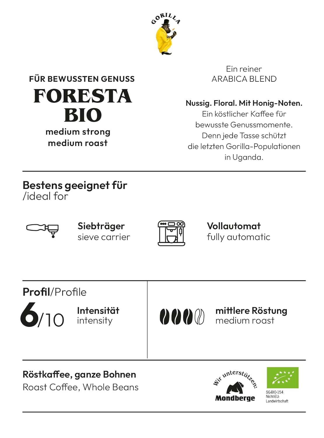 Joerges Foresta Coffee 1X 1000G boabe integrale prăjite Cafea Naty Shop