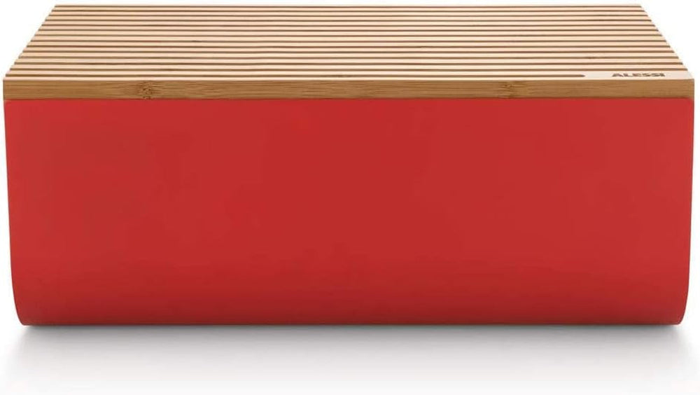 Alessi Mattina BG03 WG - Coș pentru pâine din oțel inoxidabil cu rășină epoxidică și lemn de bambus, gri cald Cutii depozitare alimente Naty Shop