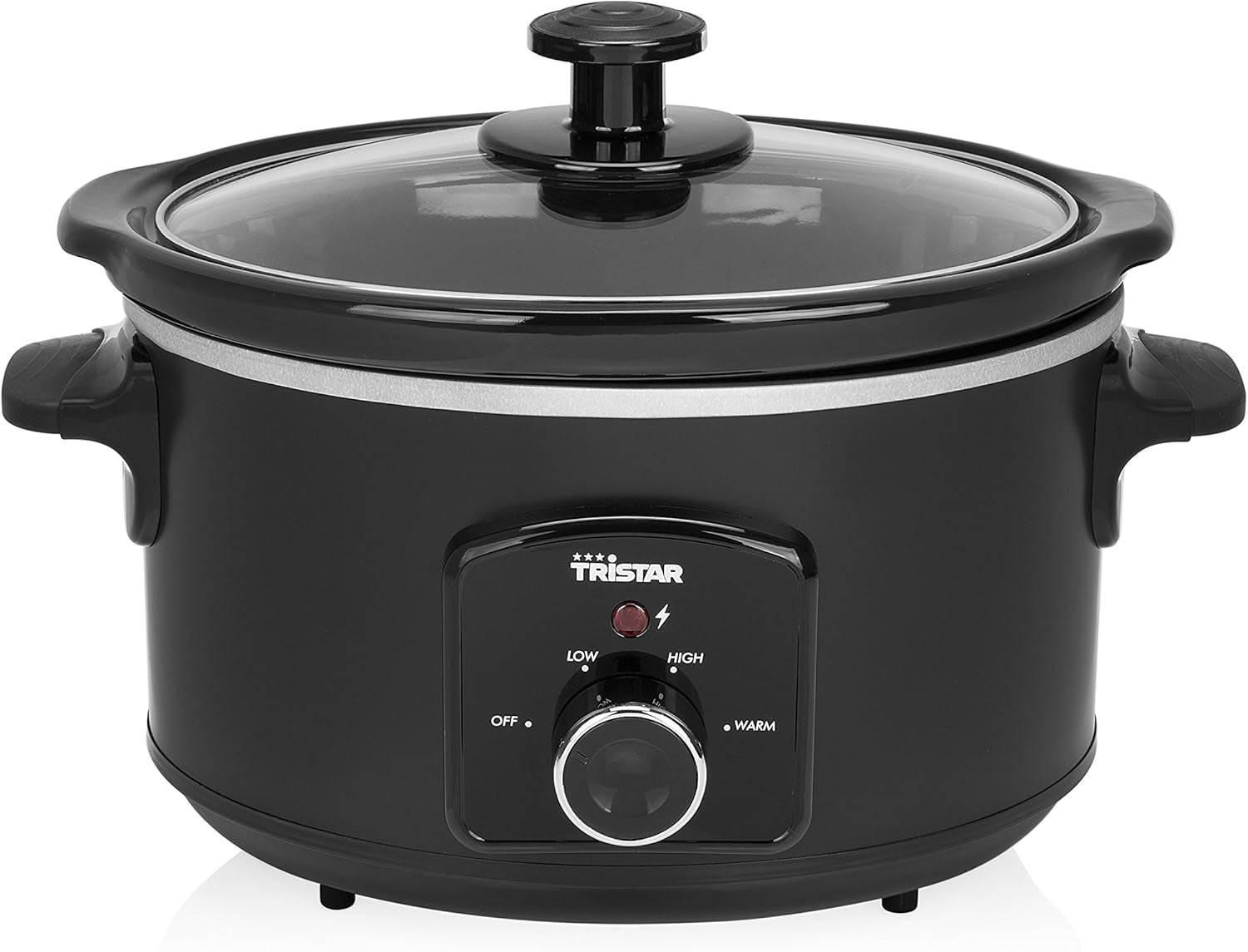 Tristar VS-3915 slow cooker, keramisk gryde i rustfrit stål med 2 varmeindstillinger og holde varm funktion, 3,5 L Slow Cooker Naty Shop Manuelle Steuerung