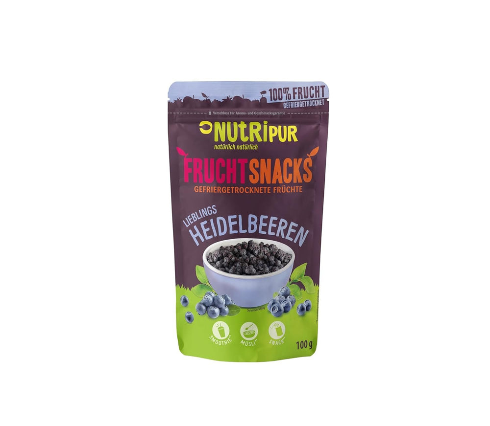 Afine liofilizate: 100g afine cultivate uscate pentru smoothie-uri, muesli, topping pentru terci - fructe de pădure liofilizate fără zahăr adăugat - Afine liofilizate NutriPur Produse deshidratate Naty Shop Titlu implicit