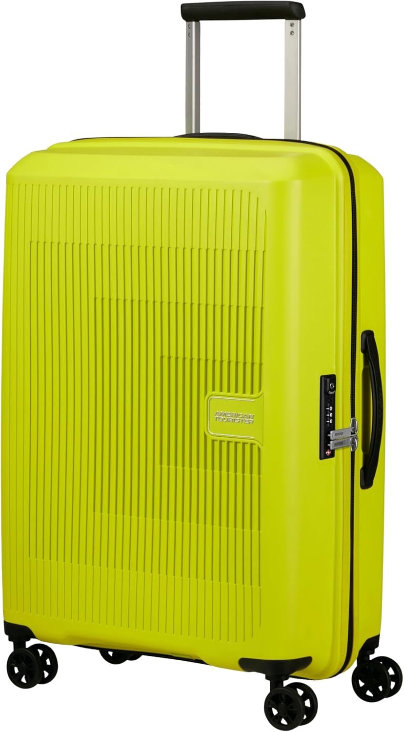 American Tourister Aerostep - Spinner L, Valiză extensibilă, 77 cm, 101.5/109 L, Portocaliu (Portocaliu aprins) Bagaje și echipament de călătorie Naty Shop Verde (var deschis) M (67 Cm - 66.5/72.5 L)