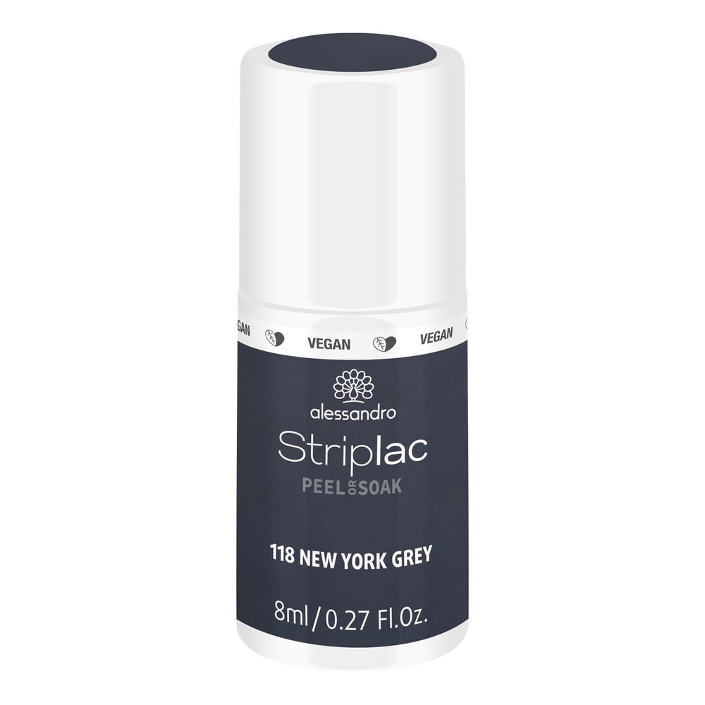 UV-neglelak alessandro Striplac Midnight Black – Delikat og langtidsholdbar – Nem fjernelse takket være peel-off fjernelsesteknologi – Vegansk og grusomhedsfri – 8 ml