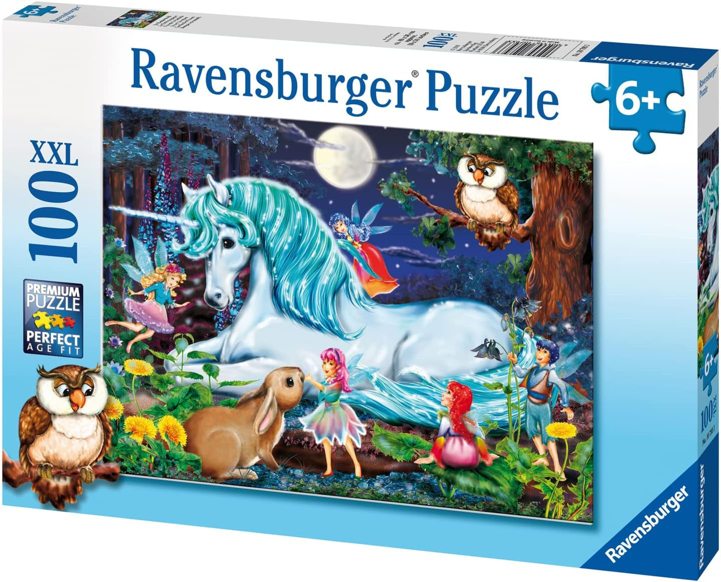 Ravensburger puslespil til børn - 10793 I den fortryllede skov - Enhjørning puslespil for børn 6 år og ældre, med 100 brikker i XXL-format Puslespil Naty Shop