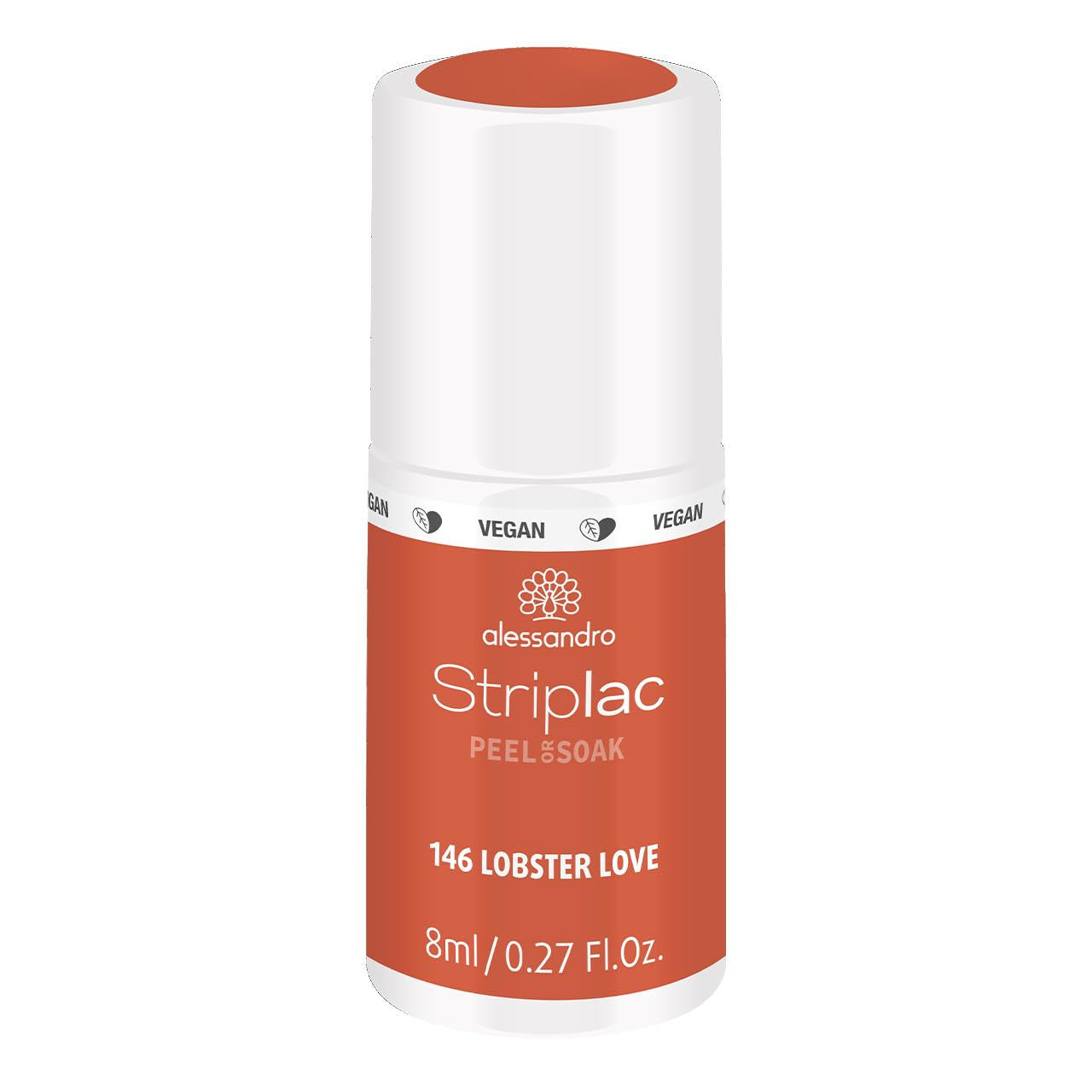 UV-neglelak alessandro Striplac Coral Sunshine – Delikat og langtidsholdbar – Nem fjernelse takket være fjernelsesteknologien – Vegansk og grusomhedsfri – 8 ml