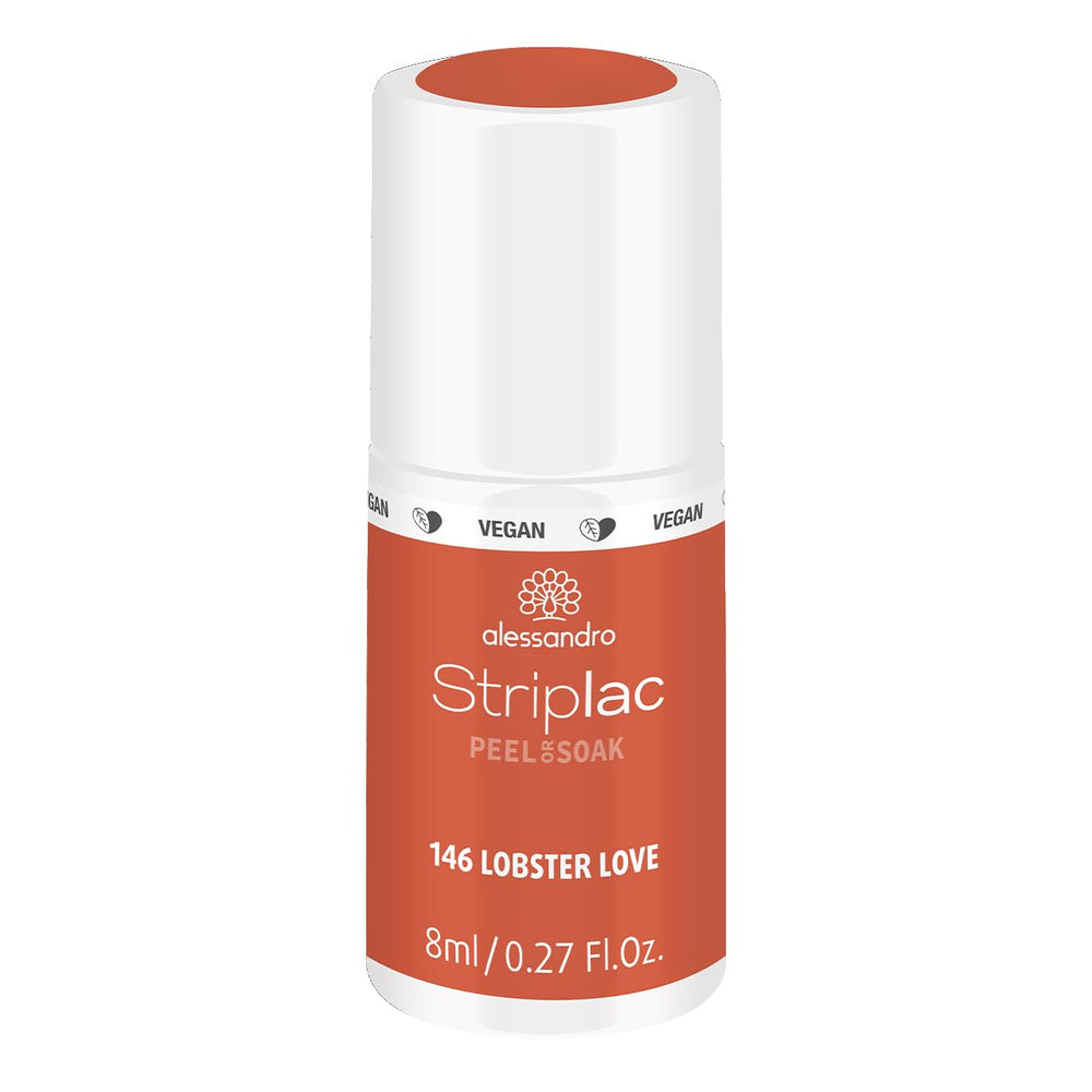 UV-neglelak alessandro Striplac Coral Sunshine – Delikat og langtidsholdbar – Nem fjernelse takket være fjernelsesteknologien – Vegansk og grusomhedsfri – 8 ml