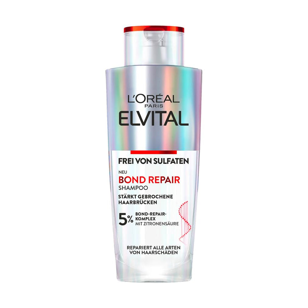 L'Oréal Paris Elvital Bond Repair Shampoo, Skånsom rensning til hårreparation Bruser og bad L'Oréal 200 ml Bond Repair Shampoo