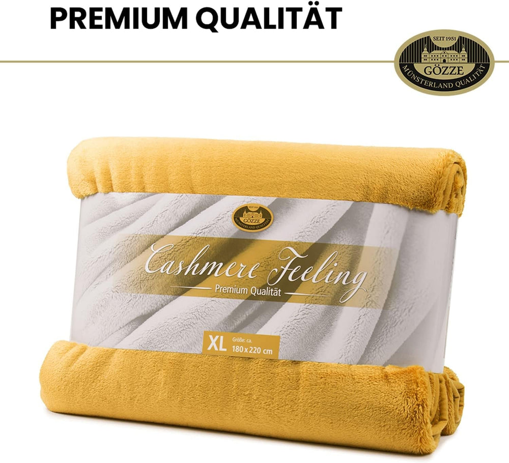 Gözze - Komfortabelt tæppe Premium Cashmere-følelse, 500 G/M², 180 X 220 Cm - sennepssenge og tæpper Besuche den Gözze-Store