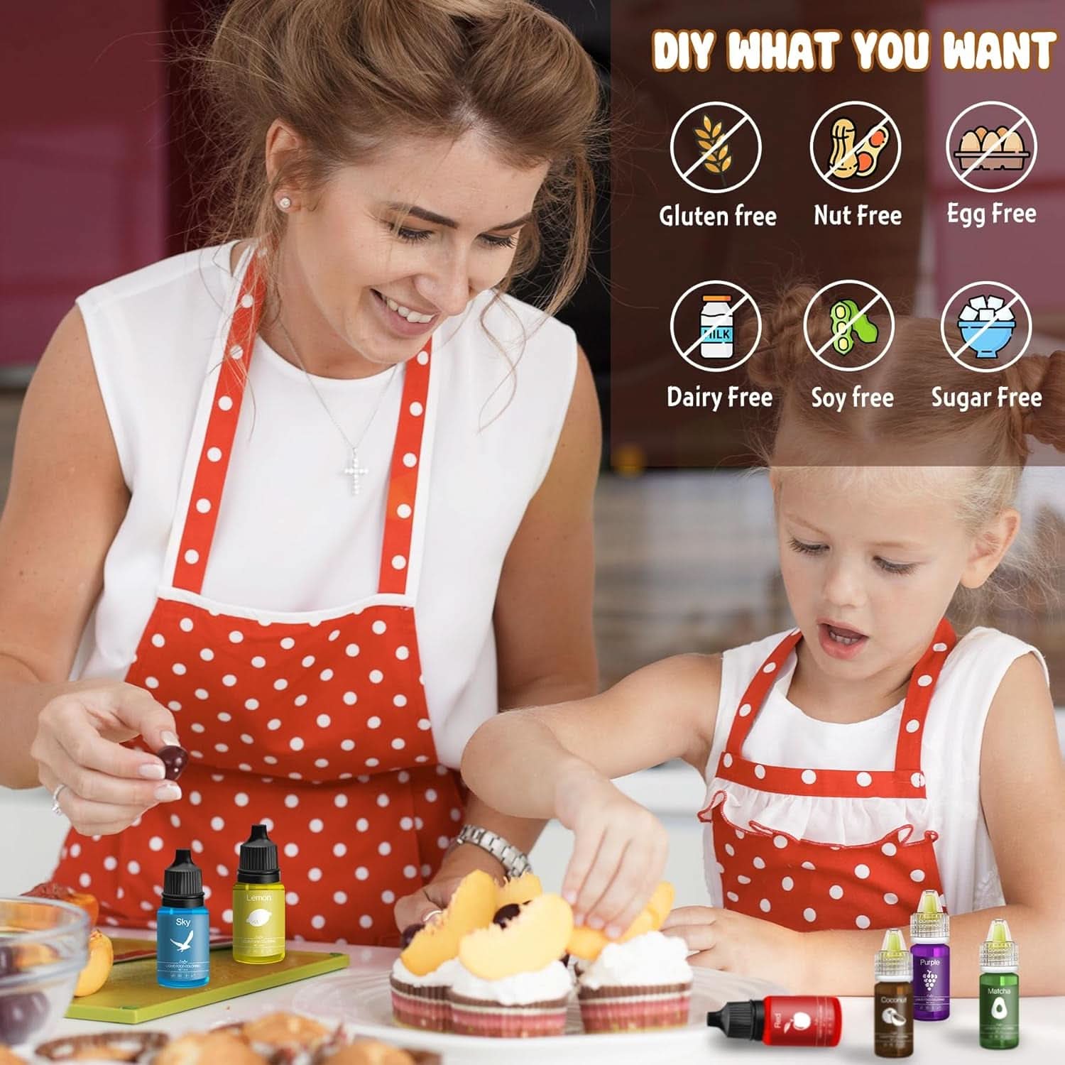 Koncentrerede flydende madfarvestoffer til Naty Shop kager